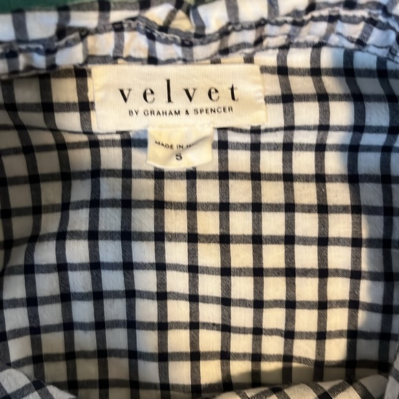Small Velvet brand oversized check pattern button down - Picture 4 of 5